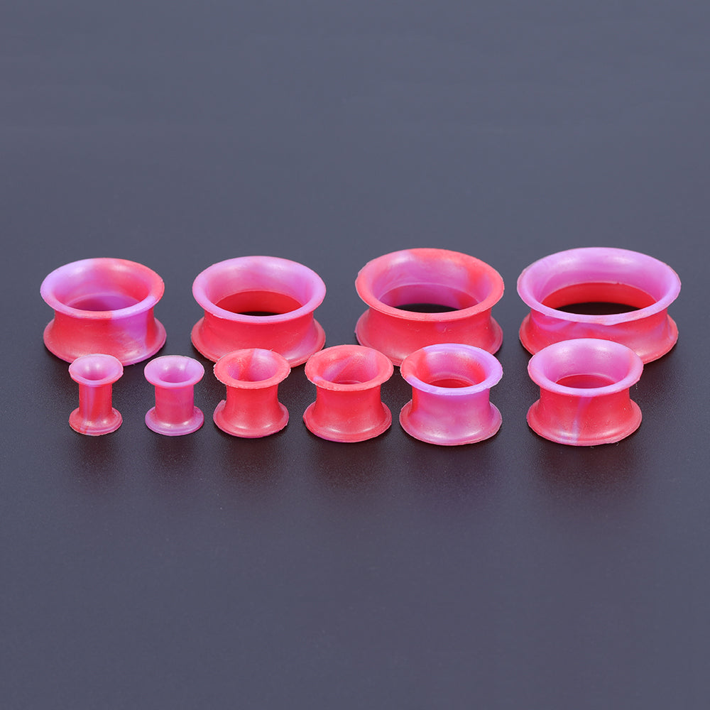 5-22mm-Thin-Silicone-Flexible-Red-Purple-Ear-Tunnels-Double-Flared-Expander-Ear-plug