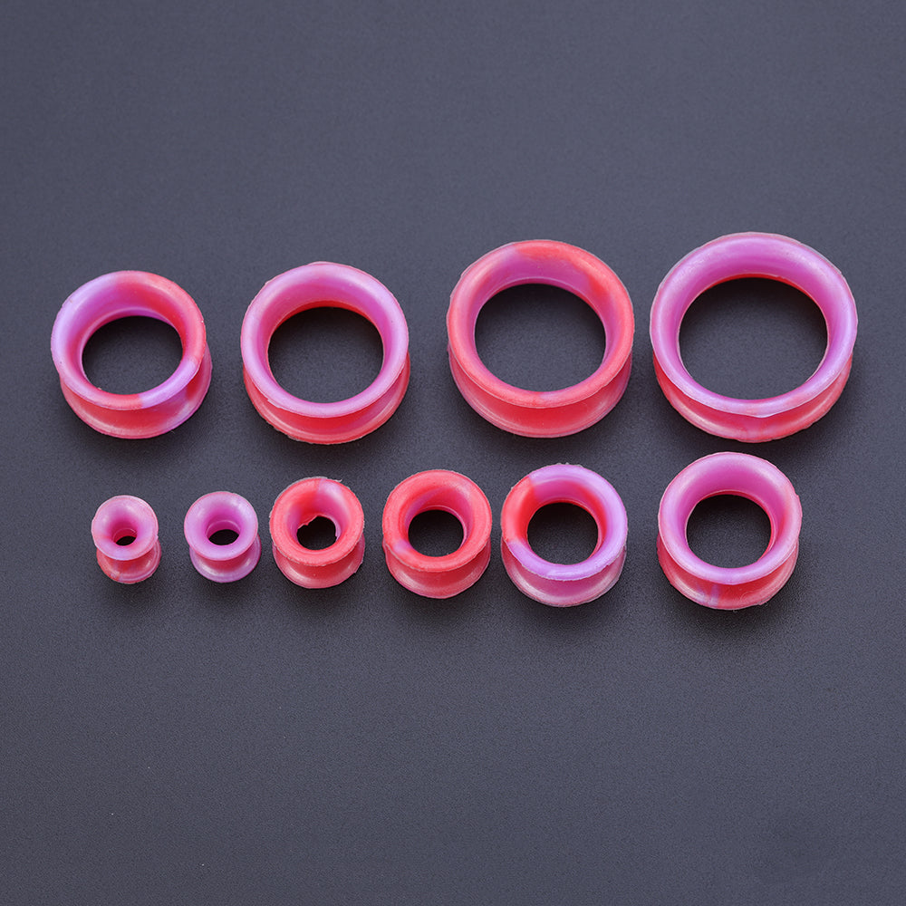 5-22mm-Thin-Silicone-Flexible-Red-Purple-Ear-Stretchers-Double-Flared-Expander-Ear-Gauges