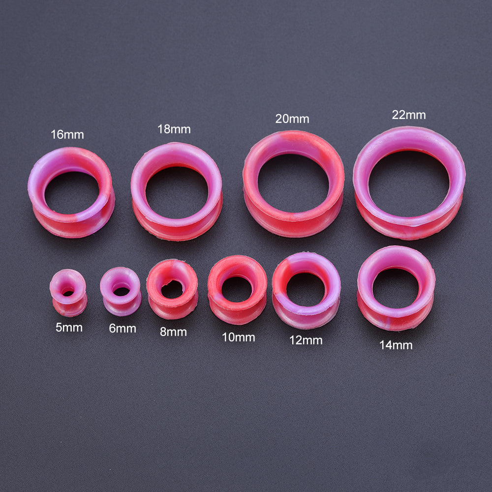 5-22mm-Thin-Silicone-Flexible-Red-Purple-Ear-Tunnels-Double-Flared-Expander-Ear-Stretchers