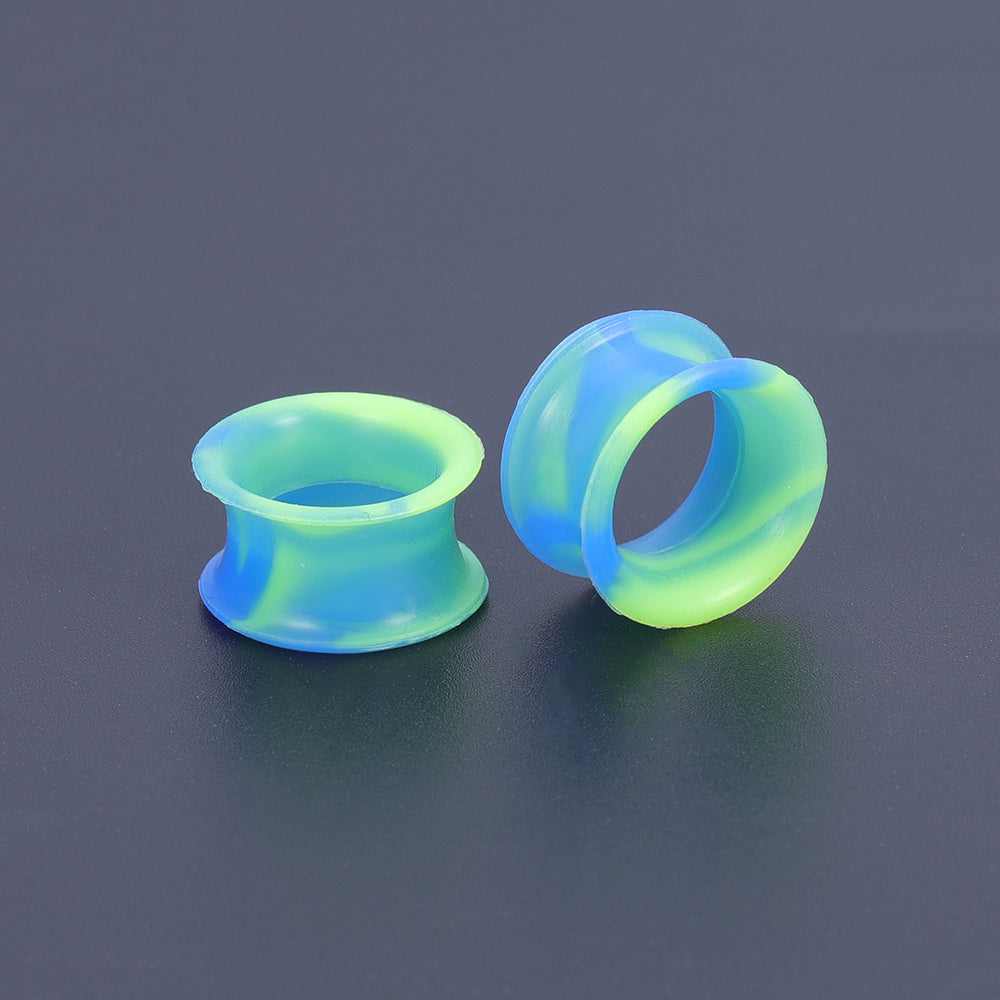 5-22mm-Thin-Silicone-Flexible-Blue-Green-Ear-plug-Double-Flared-Expander-Ear-Gauges