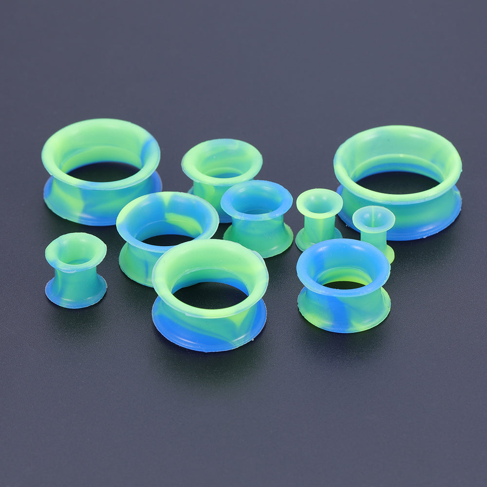 5-22mm-Thin-Silicone-Flexible-Blue-Green-Ear-Stretchers-Double-Flared-Expander-Ear-Gauges