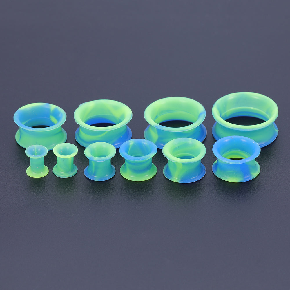 5-22mm-Thin-Silicone-Flexible-Blue-Green-Ear-Tunnels-Double-Flared-Expander-Ear-plug
