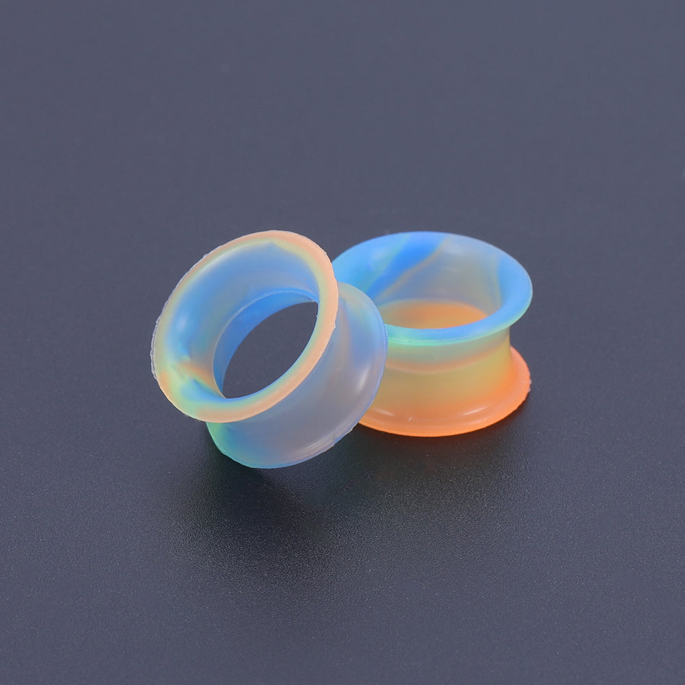 5-22mm-Thin-Silicone-Flexible-Blue-Green-Orange-Ear-plug-Double-Flared-Expander-Ear-Gauges