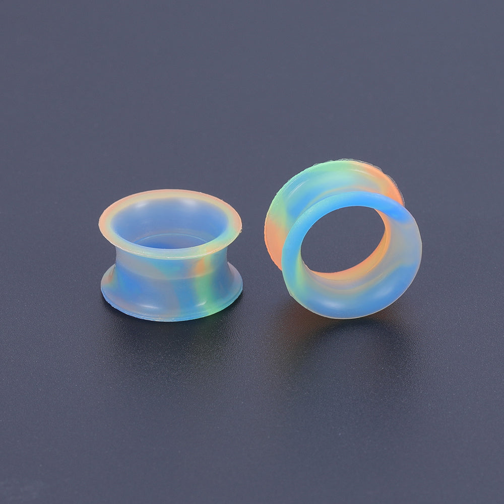 5-22mm-Thin-Silicone-Flexible-Blue-Green-Orange-Ear-plug-tunnel-Double-Flared-Expander-Ear-Gauges