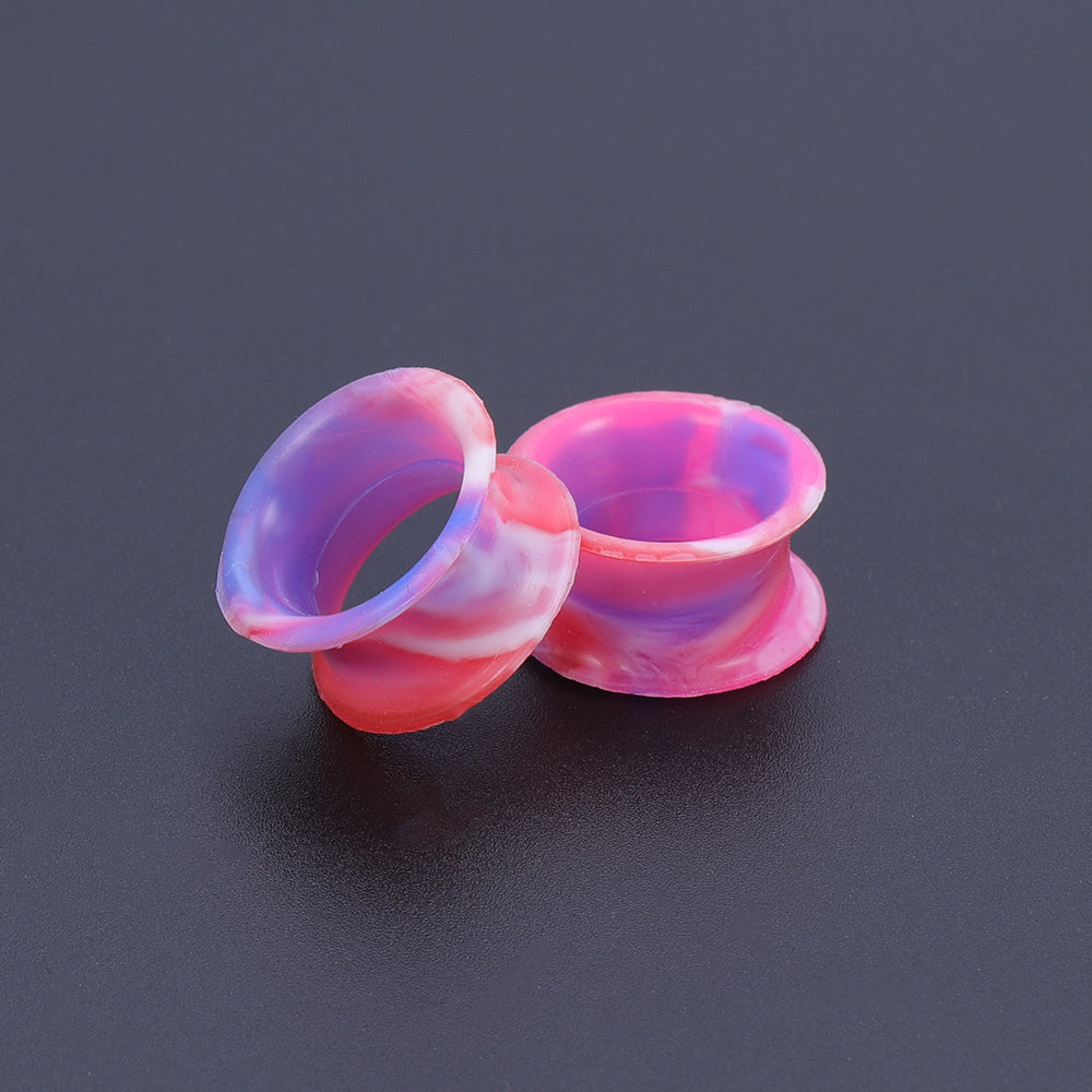 5-22mm-Thin-Silicone-Flexible-Blue-Pink-Red-Ear-plug-tunnel-Double-Flared-Expander-Ear-Gauges