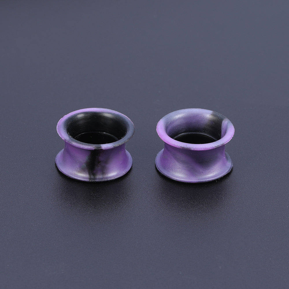 5-22mm-Thin-Silicone-Flexible-Black-Purple-Ear-Tunnels-Double-Flared-Expander-Ear-Gauges