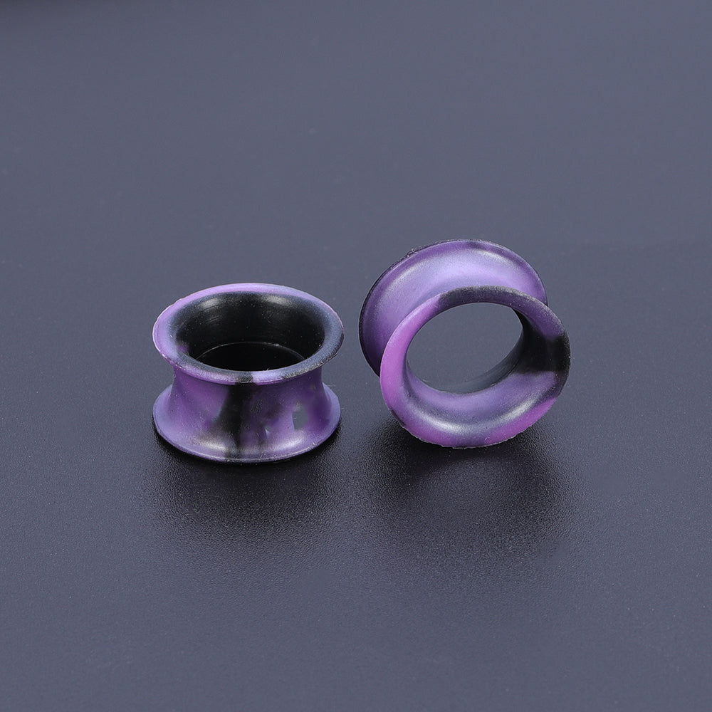 5-22mm-Thin-Silicone-Flexible-Black-Purple-Ear-plug-tunnel-Double-Flared-Expander-Ear-Gauges