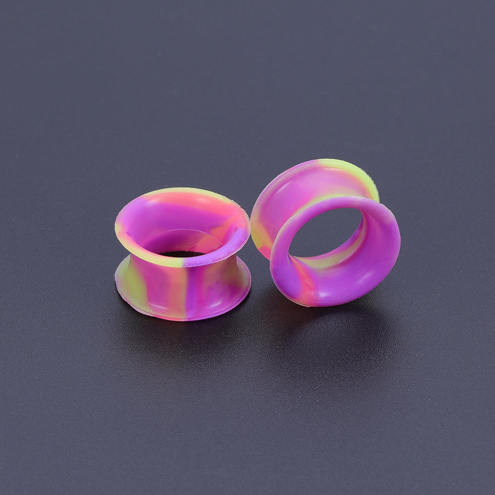 5-22mm-Thin-Silicone-Flexible-Pink-Purple-Yellow-Ear-plug-tunnel-Double-Flared-Expander-Ear-Gauges