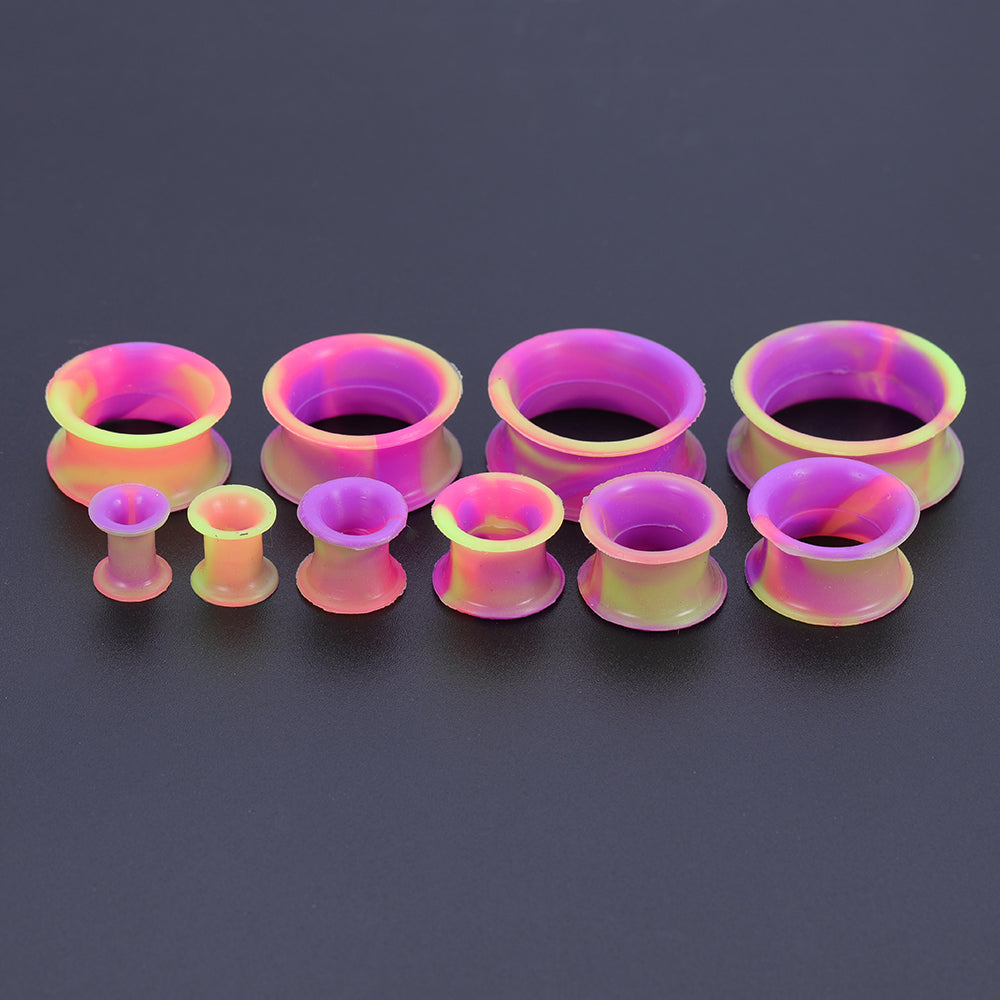 5-22mm-Thin-Silicone-Flexible-Pink-Purple-Yellow-Ear-Tunnels-Double-Flared-Expander-Ear-plug