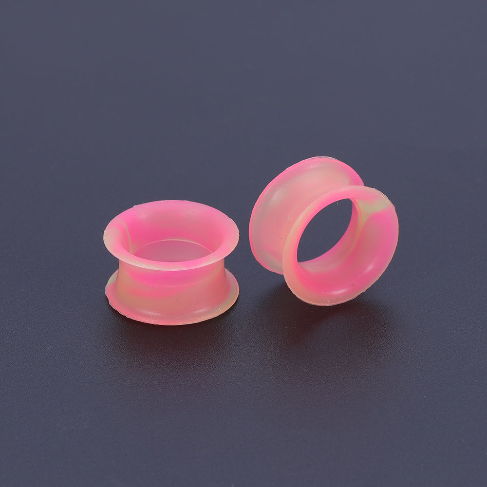 5-22mm-Thin-Silicone-Flexible-Pink-Yellow-Ear-plug-tunnel-Double-Flared-Expander-Ear-Gauges