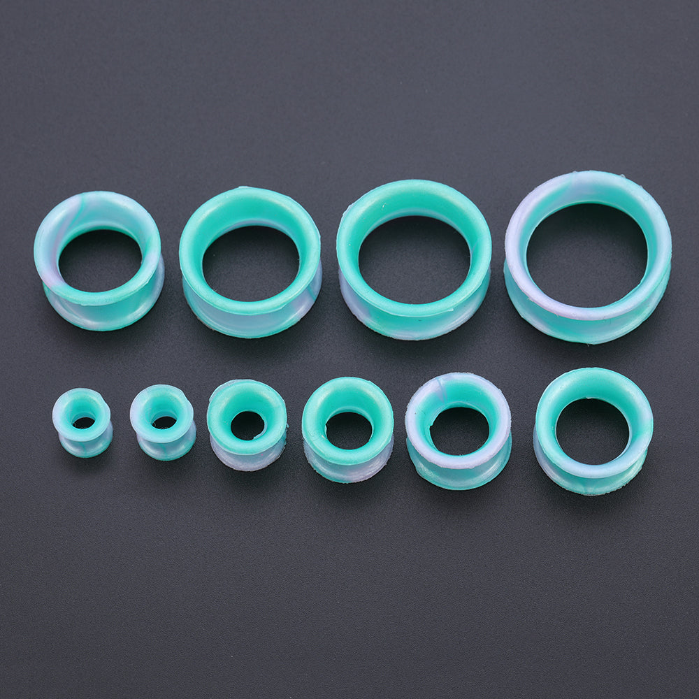 5-22mm-Thin-Silicone-Flexible-Blue-Grey-Green-Ear-Tunnels-Double-Flared-Expander-Ear-Stretchers