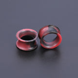 5-22mm-Thin-Silicone-Flexible-Red-Black-Ear-Tunnels-Double-Flared-Expander-Ear-Stretchers