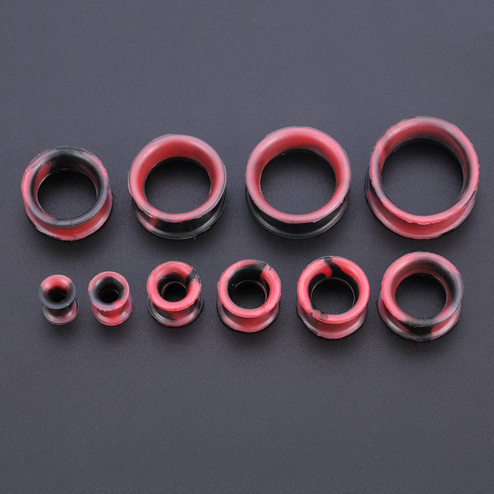 5-22mm-Thin-Silicone-Flexible-Red-Black-Plugs-and-tuunels-Double-Flared-Expander-Ear-Gauges