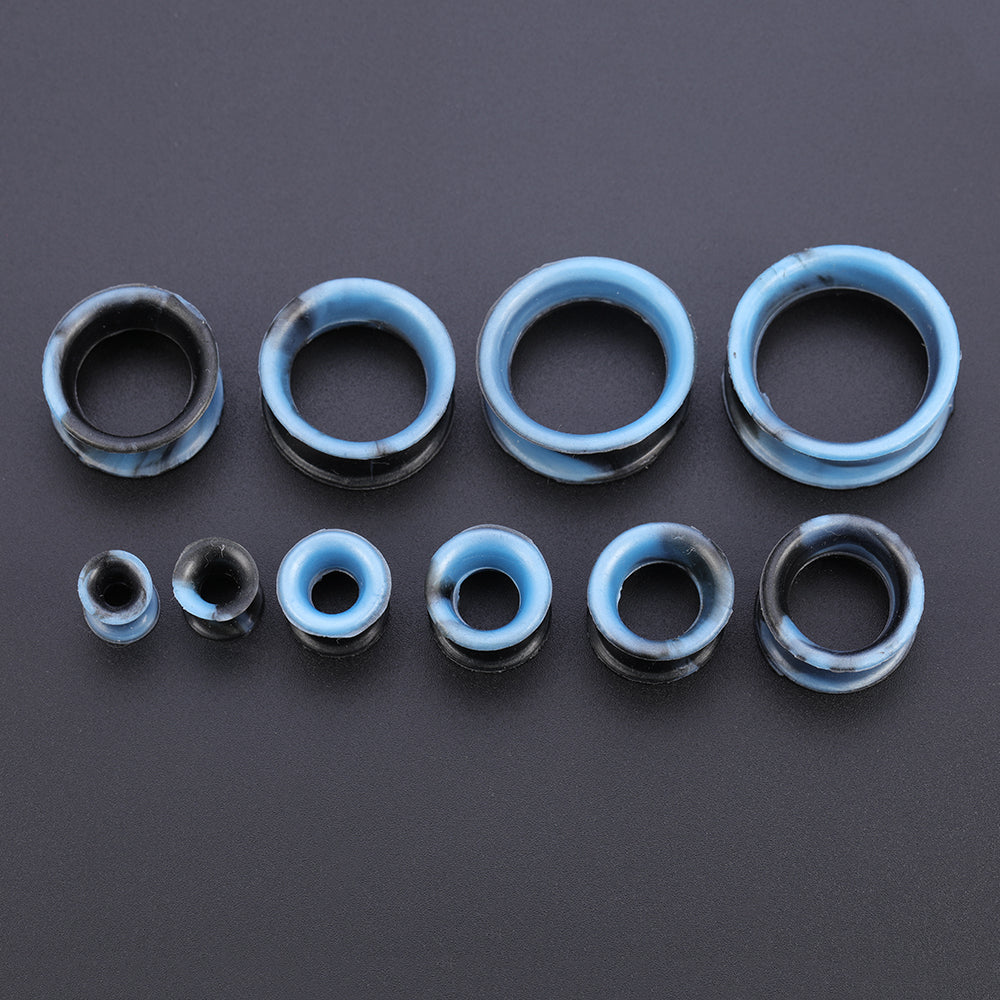 5-22mm-Thin-Silicone-Flexible-Light-Blue-Black-Ear-Tunnels-Double-Flared-Expander-Ear-Stretchers