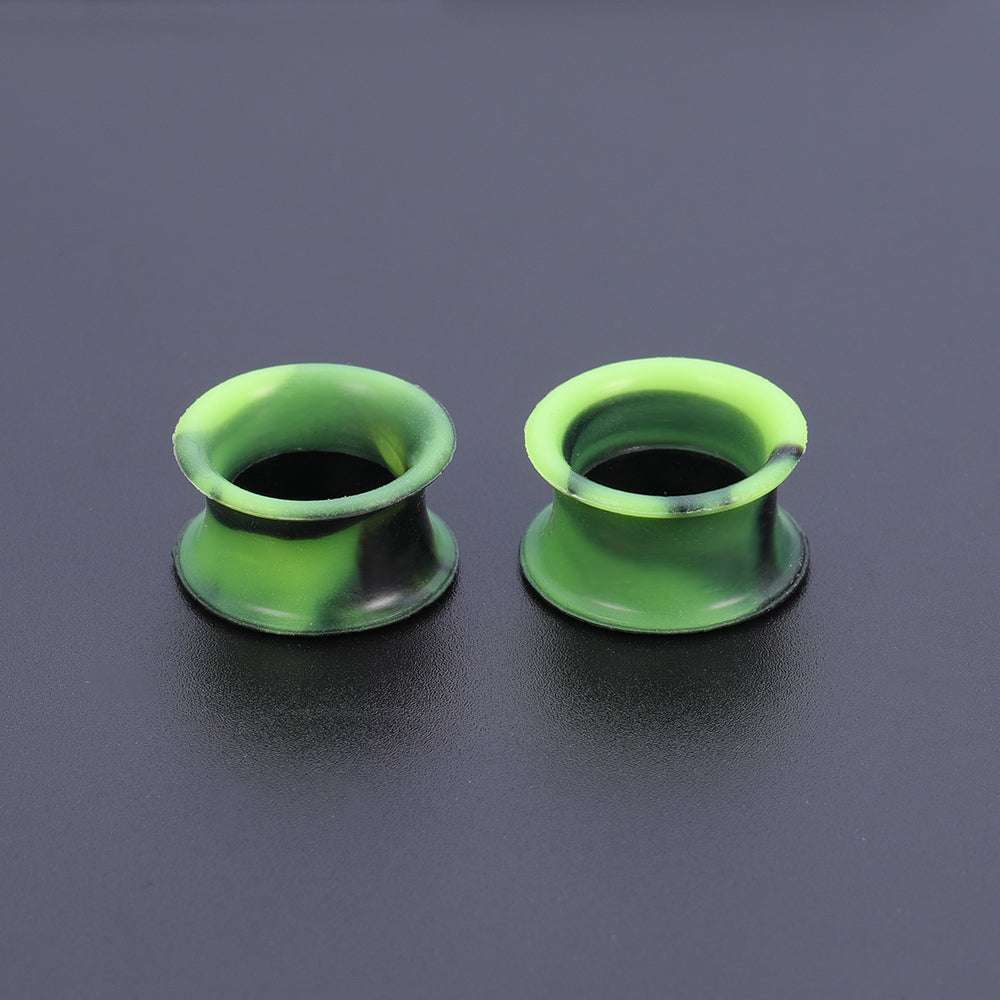 5-22mm-Thin-Silicone-Flexible-Green-Black-Ear-Stretchers-Double-Flared-Expander-Ear-Gauges