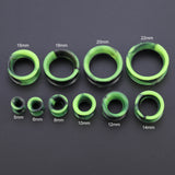5-22mm-Thin-Silicone-Flexible-Green-Black-Ear-plug-tunnel-Double-Flared-Expander-Ear-Gauges