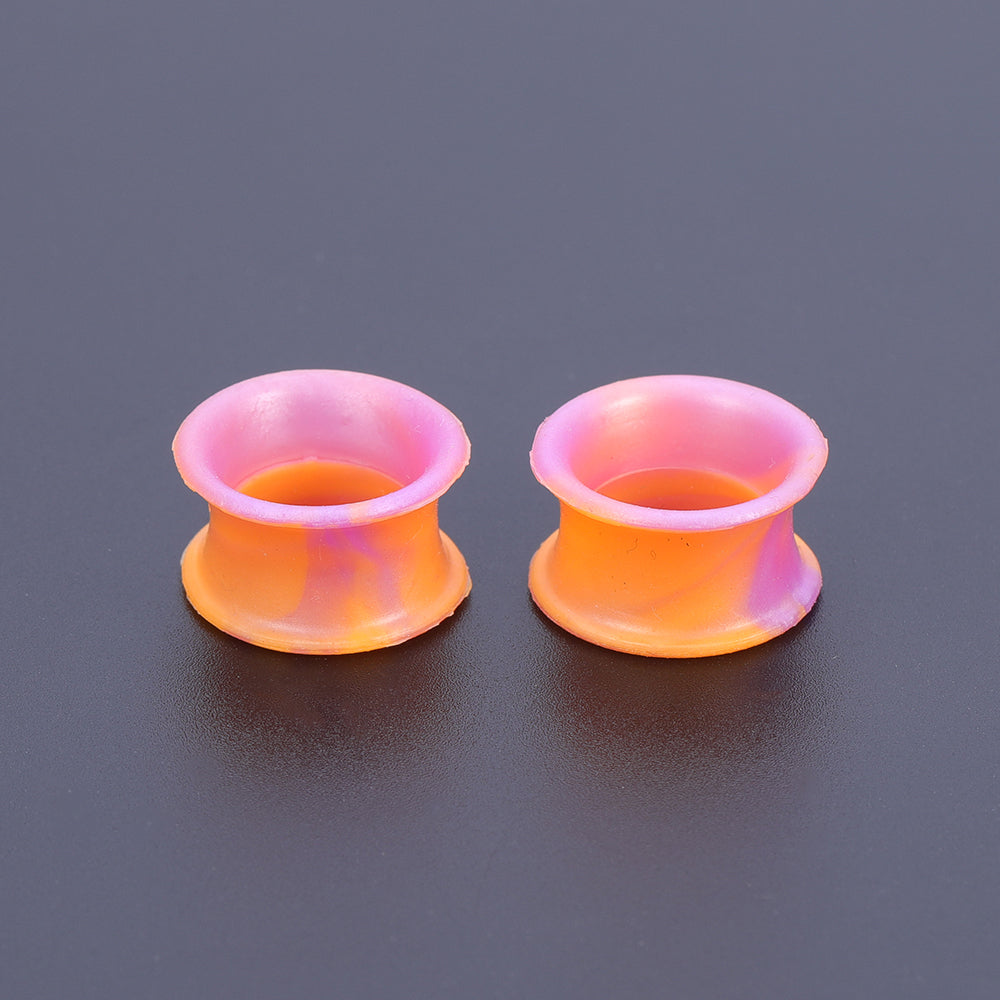 5-22mm-Thin-Silicone-Flexible-Light-Purple-Orange-Ear-Stretchers-Double-Flared-Expander-Ear-Gauges