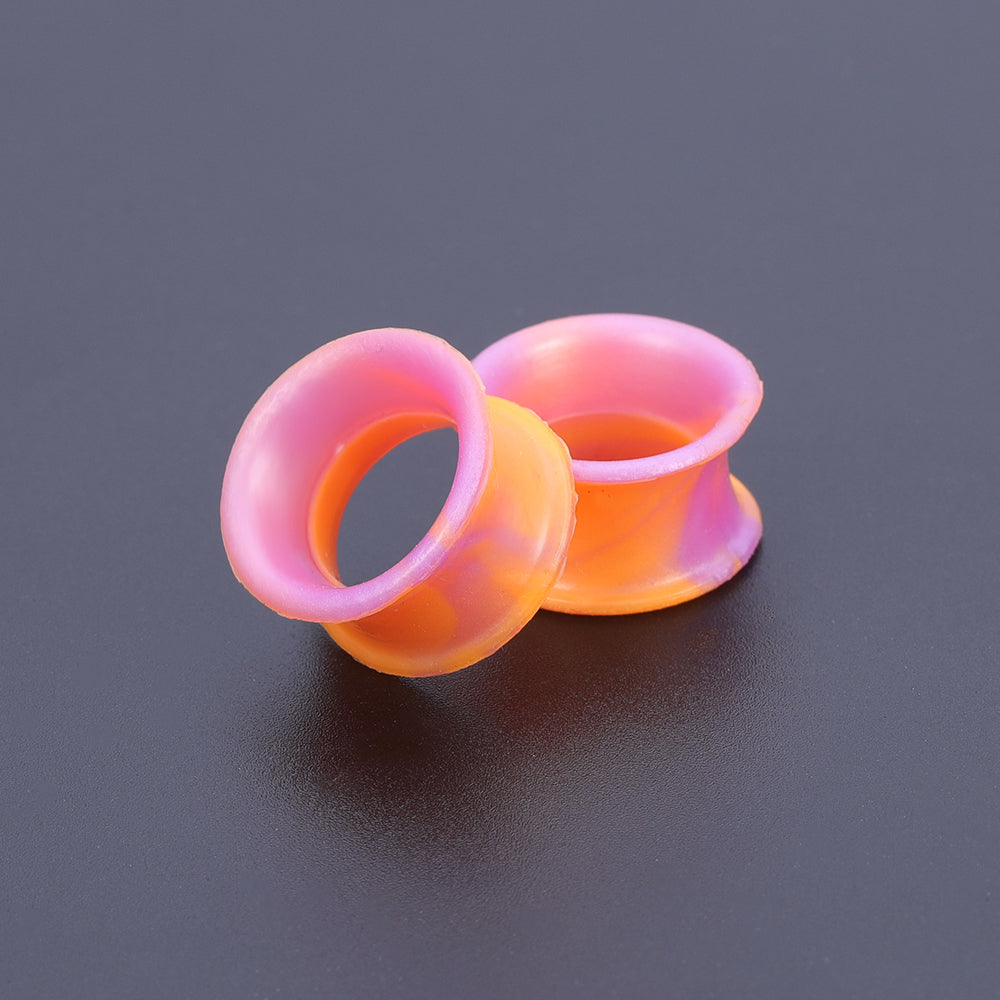 5-22mm-Thin-Silicone-Flexible-Light-Purple-Orange-Ear-Tunnels-Double-Flared-Expander-Ear-plug