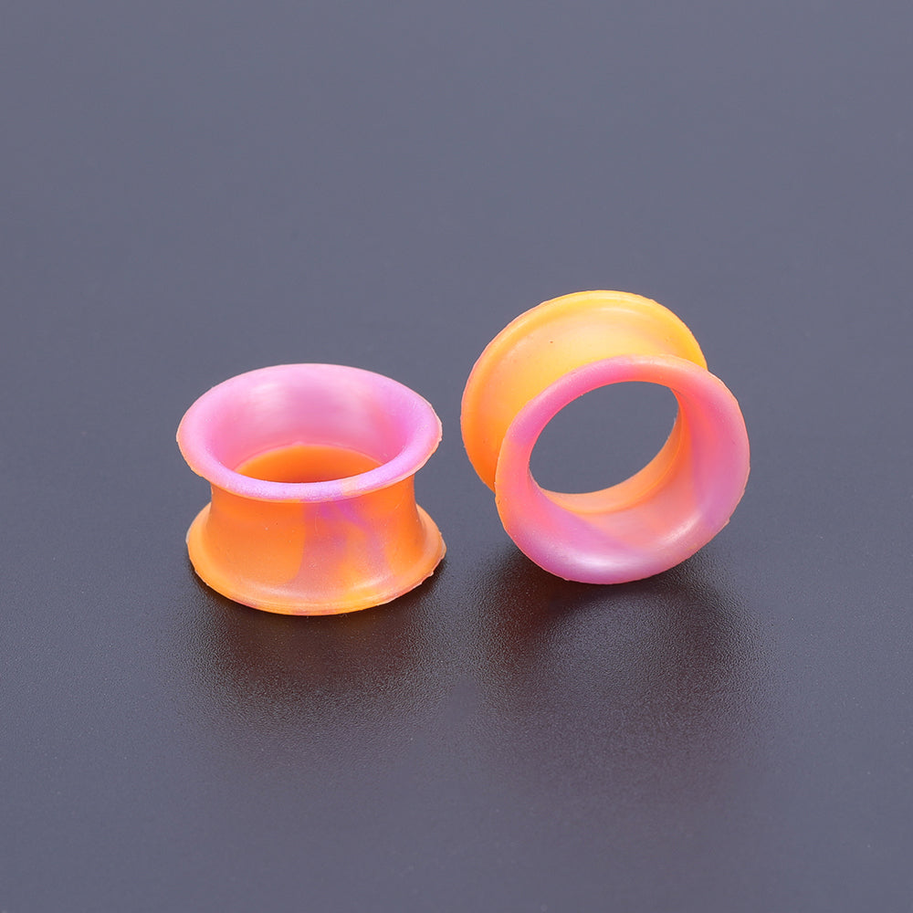 5-22mm-Thin-Silicone-Flexible-Light-Purple-Orange-Ear-Tunnels-Double-Flared-Expander-Ear-Stretchers
