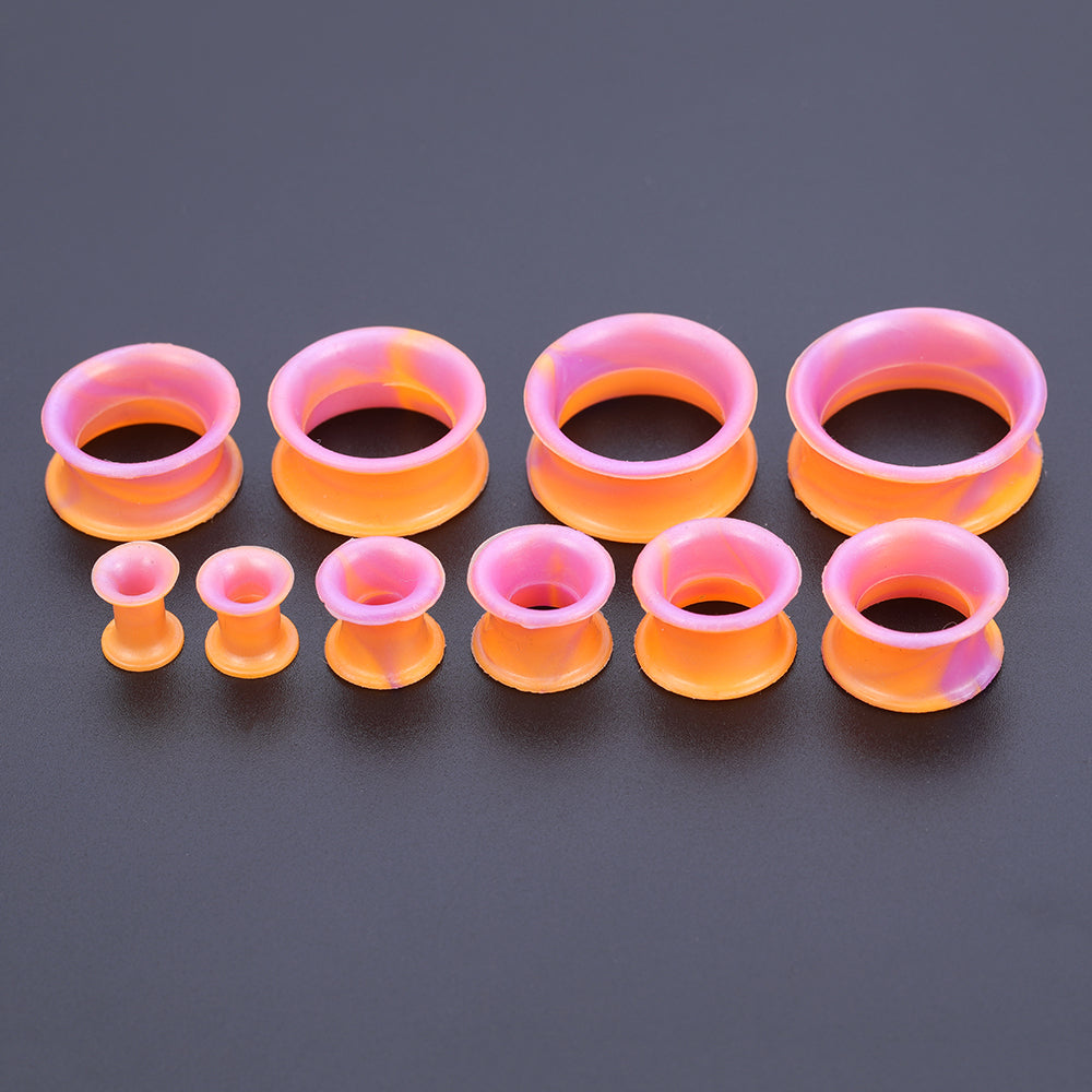 5-22mm-Thin-Silicone-Flexible-Light-Purple-Orange-Plugs-and-tuunels-Double-Flared-Expander-Ear-Gauges