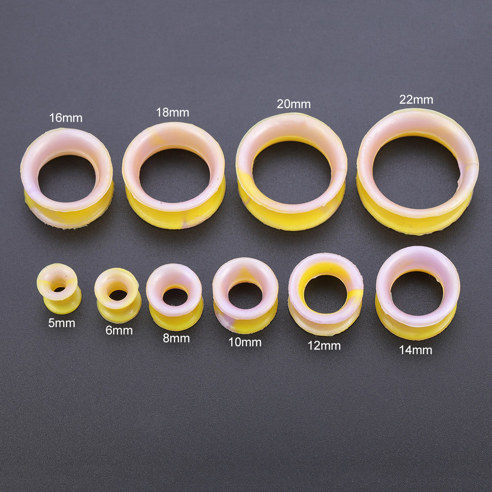 Silicone-Flexible-Ear-Tunnels-Gauges-Plugs-Stretchers-Expander-Double-Flared