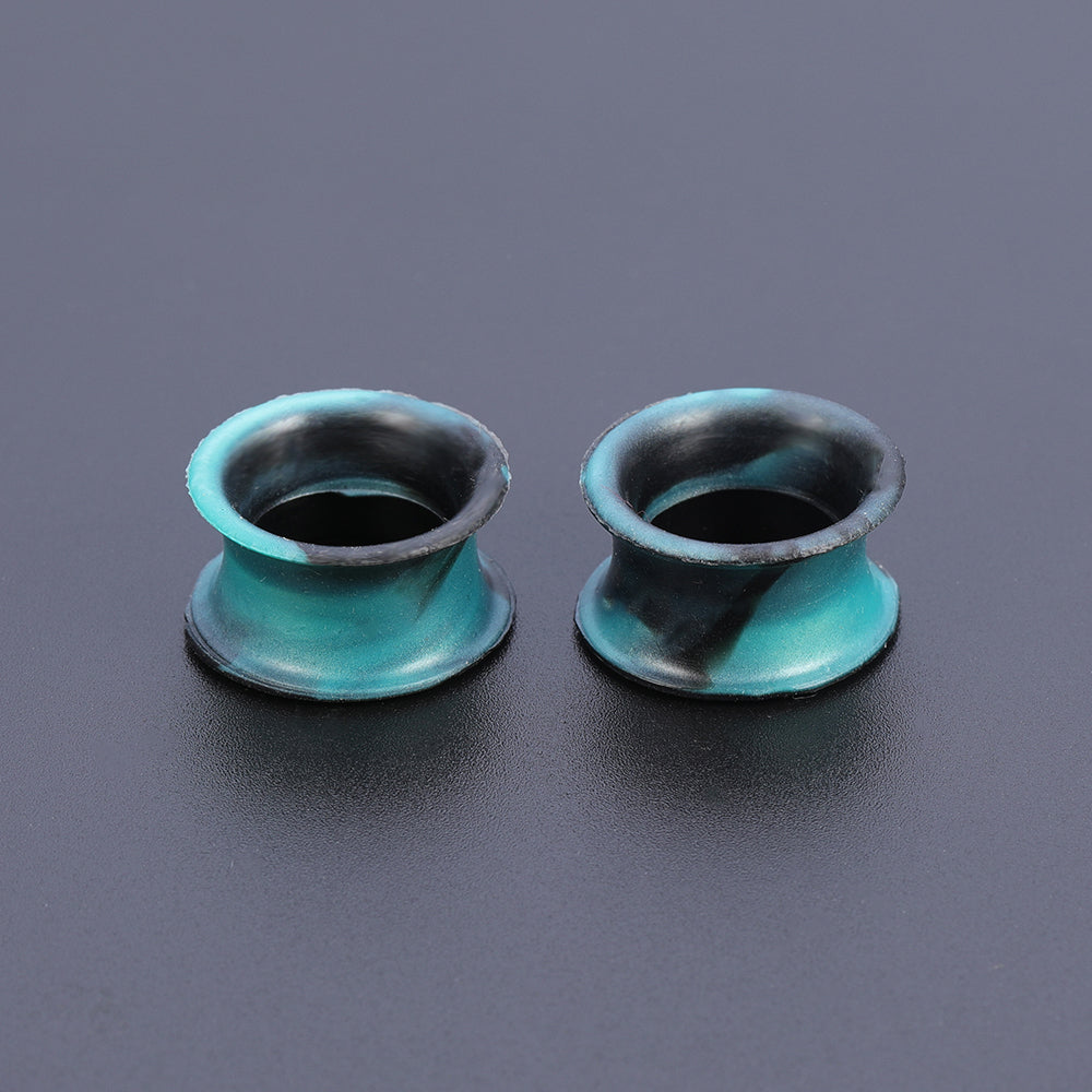 5-22mm-Thin-Silicone-Flexible-Dark-Green-Black-Ear-Stretchers-Double-Flared-Expander-Ear-Gauges