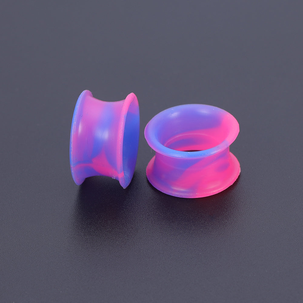 Silicone-Flexible-Ear-Tunnels-Gauges-Plugs-Stretchers-Expander-Double-Flared