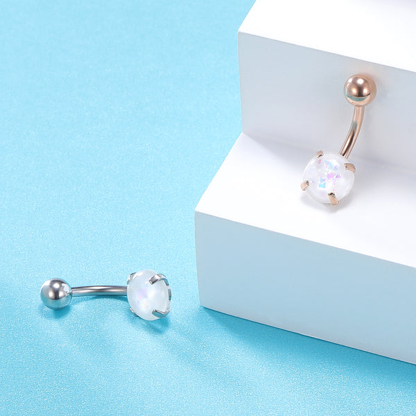 ZS | Belly Button Piercings | Belly Rings | Opal Belly Button Ring – ZS Body Jewelry