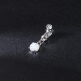 Fake-Silver-Belly-Navel-Clip-White-Opal-Belly-Button-Ring