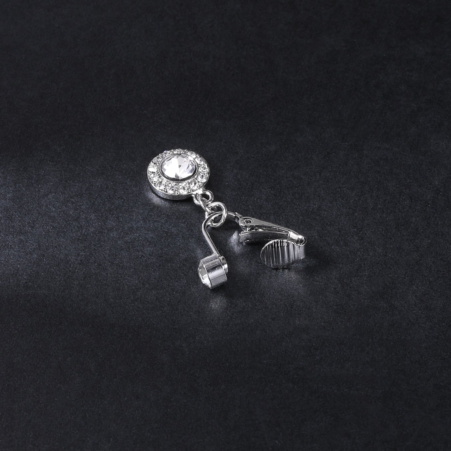 Fake-Silver-Belly-Navel-Clip-Round-Crystal-Belly-Button-Ring
