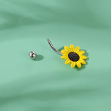 Sunflower-Belly-Piercing-Rings-316-Stainless-Steel-Bar