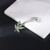 Fake-Silver-Belly-Navel-Clip-Leaf-Crystal-Belly-Button-Ring