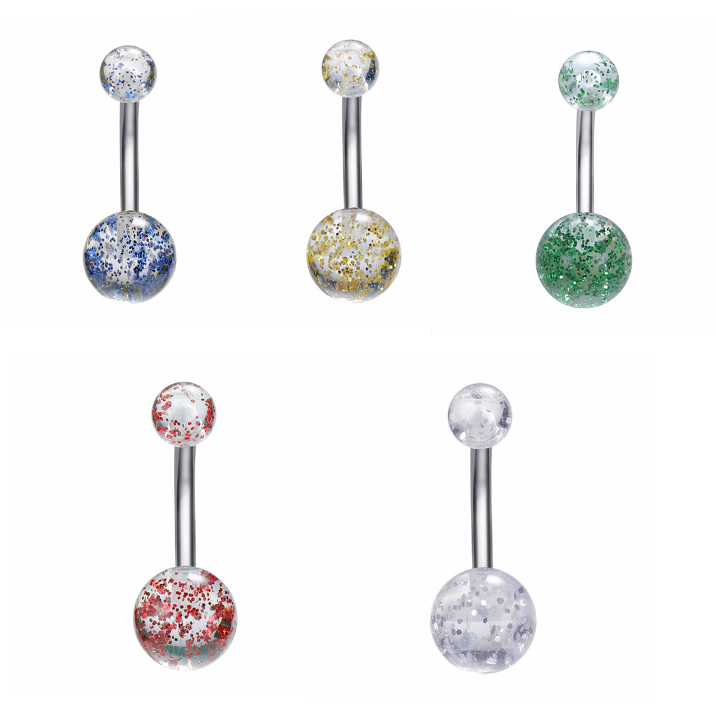 14g-Sequin-Transparent-Double-Ball-Belly-Button-Rings-Stainless-Steel-Navel-Piercing-Jewelry
