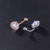 Sun-Flower-Rose-Gold-Crystal-Belly-Button-Rings