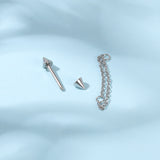 2pcs 14G Dangle Chain Nipple Barbell Ring Spike Nipple Piercing