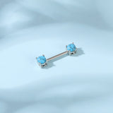2pcs 14G Blue Stone Nipple Barbell Ring Claw Nipple Piercing