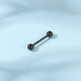 2pcs 14G Simple Nipple Barbell Ring Black Screw Rod Nipple Piercing