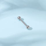 2pcs 14G Simple Nipple Ring Silver Screw Rod Nipple Piercing