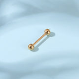 2pcs 14G Simple Nipple Barbell Ring Gold Screw Rod Nipple Piercing