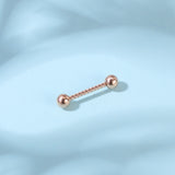 2pcs 14G Simple Nipple Barbell Ring Rose Gold Screw Rod Nipple Piercing
