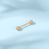 2pcs 14G Simple Nipple Ring Gold Frosted Ball Nipple Piercing