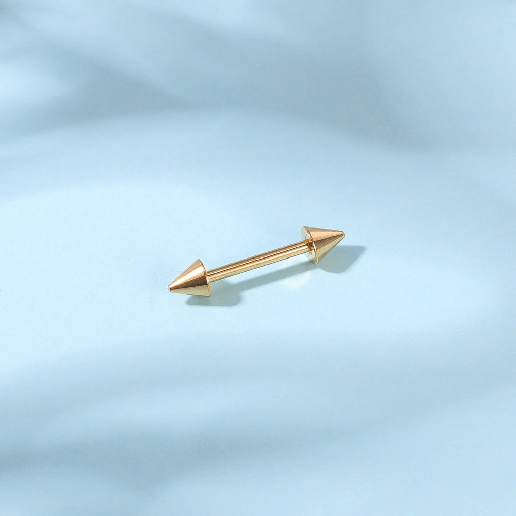 2pcs 14G Simple Nipple Ring Gold Spike Nipple Piercing