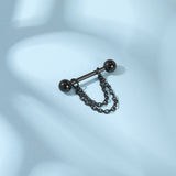 2pcs 14G Dangle Chain Nipple Barbell Ring Ball Nipple Piercing