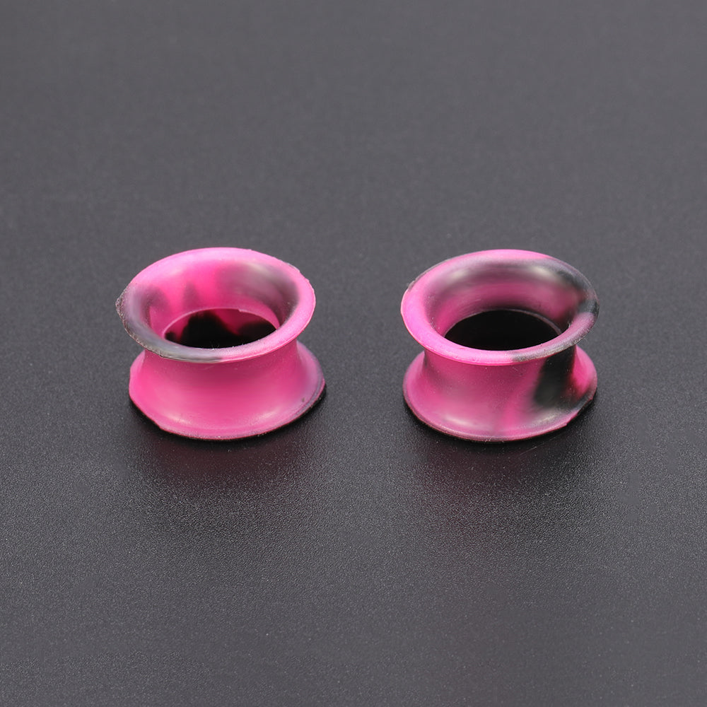 5-22mm-Thin-Silicone-Flexible-Rose-Red-Black-Ear-plug-Double-Flared-Expander-Ear-Gauges