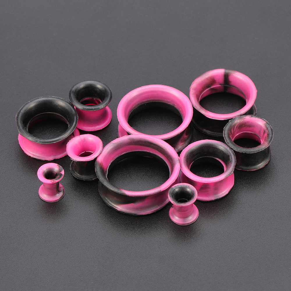 5-22mm-Thin-Silicone-Flexible-Rose-Red-Black-Plugs-and-tuunels-Double-Flared-Expander-Ear-Gauges