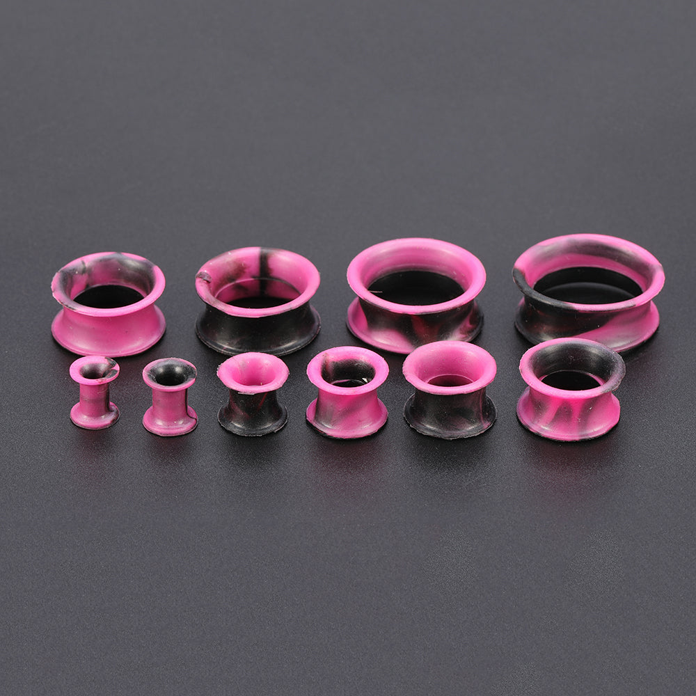 5-22mm-Thin-Silicone-Flexible-Rose-Red-Black-Ear-Stretchers-Double-Flared-Expander-Ear-Gauges
