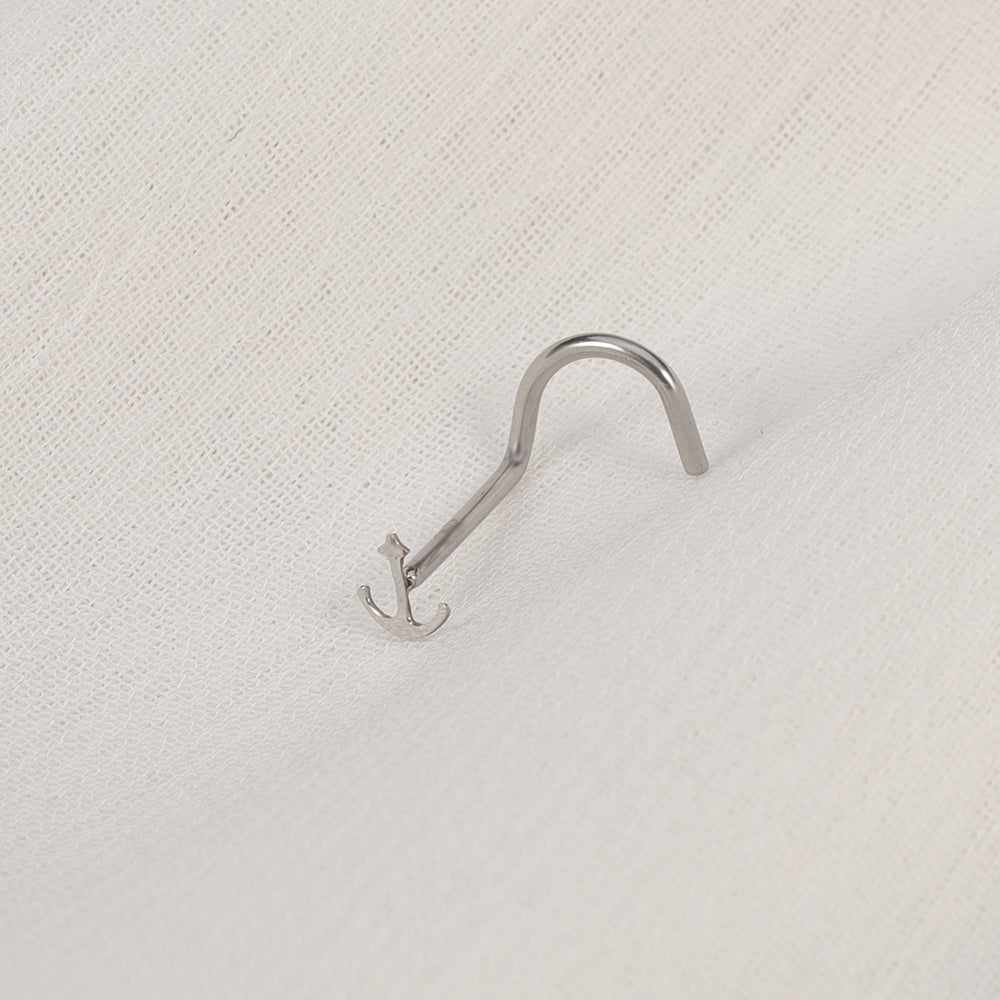1Pc-20g-Stainless-Steel-Nose-Stud-Piercing-Anchor-Shaped-Nose-Screws
