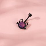 Cute-Cat-Belly-Button-Rings-Black-Stainless-Steel