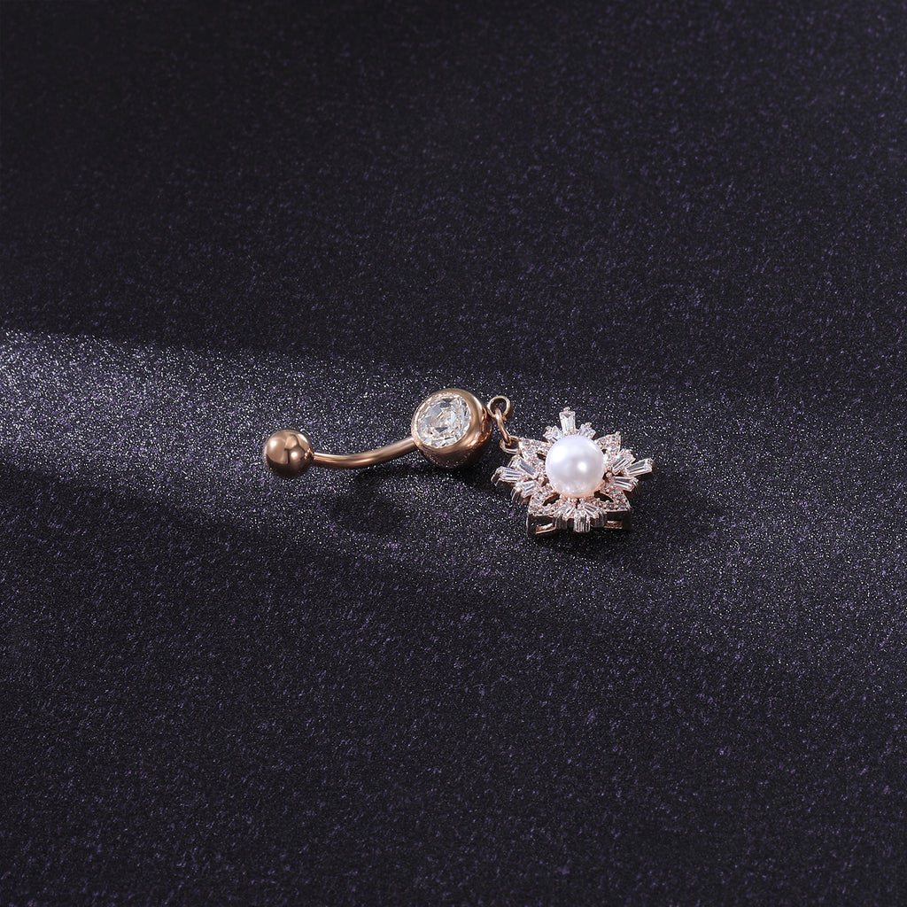 14g-Drop-Dangle-Flower-Pearl-Navel-Ring-Piercing-Rose-Gold-Crystal-Navel-Piercing-Jewelry