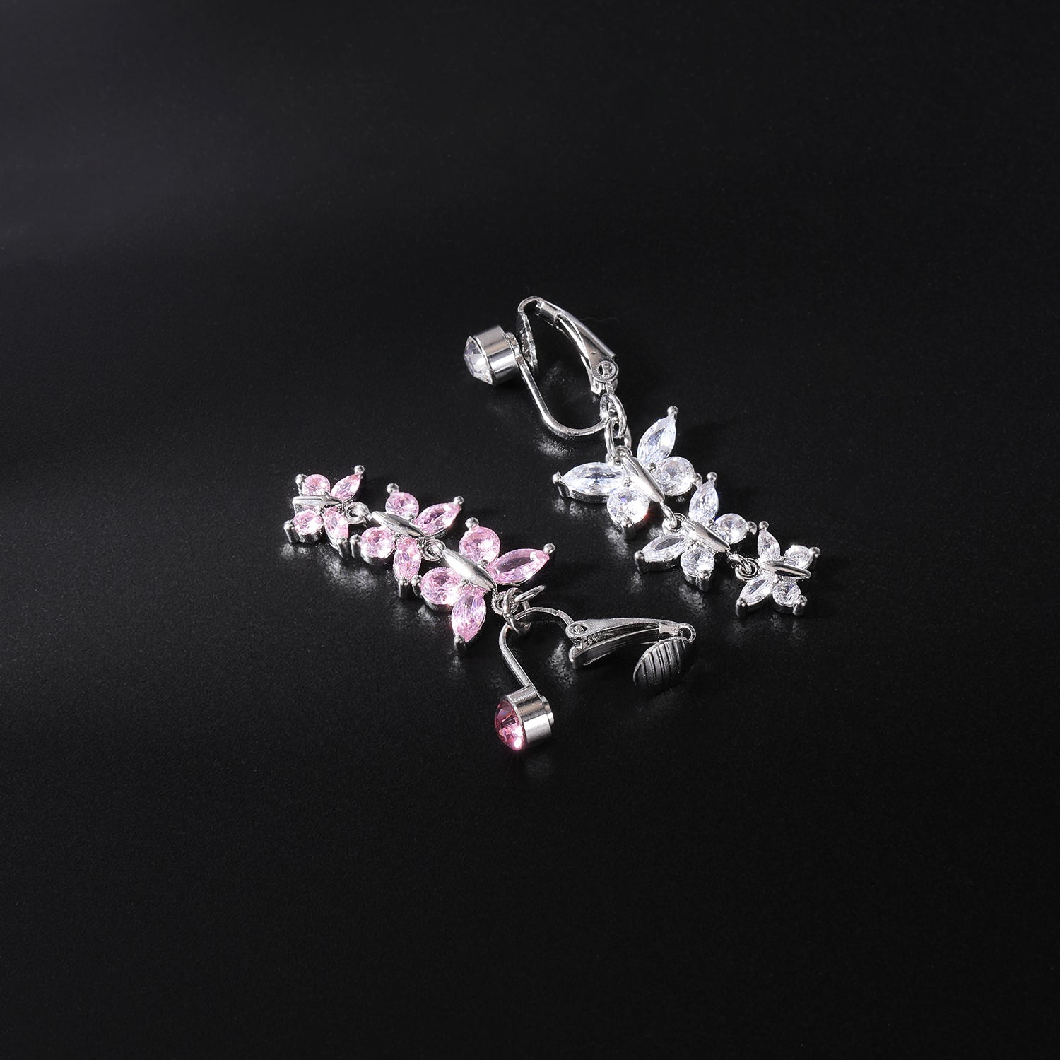 fake-butterfly-dangle-belly-navel-clip-pink-white-cubic-zircon-belly-button-ring